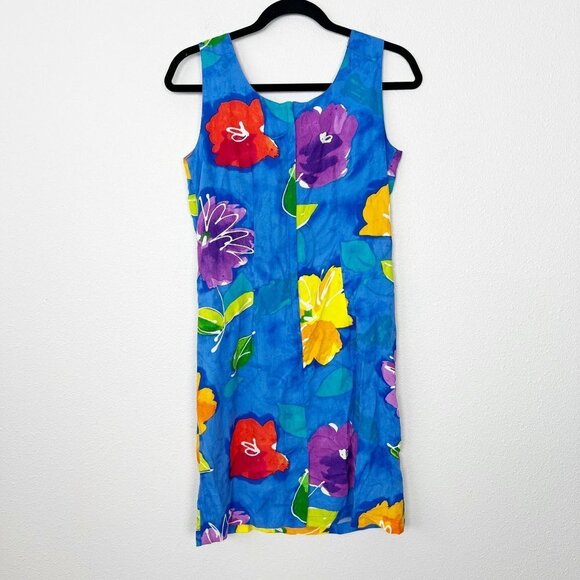 Jams World Hawaii Womens XS Velvet Floral V-Neck Rayon Tank Mini Sleeveless Dres - Picture 2 of 7